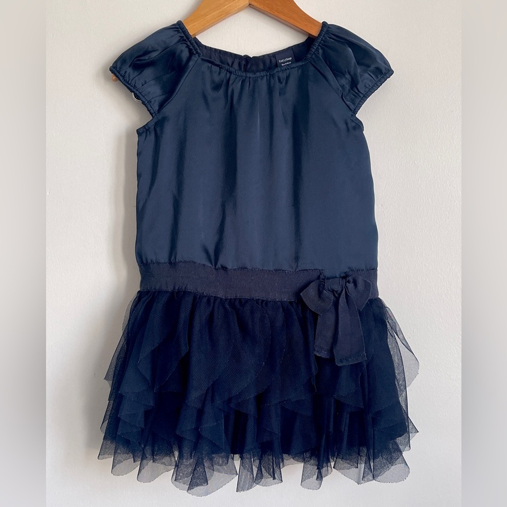2T Baby Gap Navy Raffled Dress - Picture 1 of 4